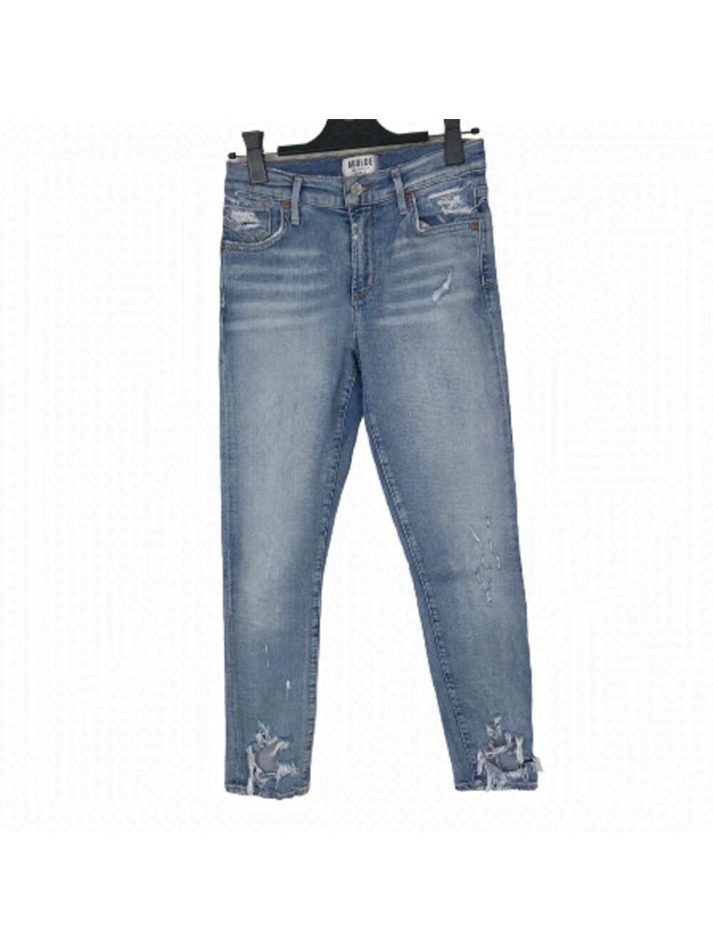 Agolde High Rise 5 Pocket Zip  Up Distressed Jeans Size 24